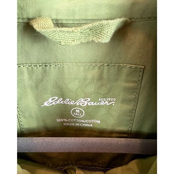 EDDIE BAUER green cotton unlined 3/4 sleeve jacket blazer size M TALL - Picture 4 of 6